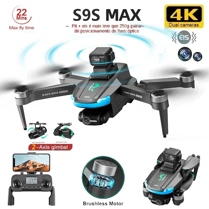 새로운 S9S MAX 미니 드론 4K 2축 PTZ HD - Drone Gps Mount 리뷰 및 가격